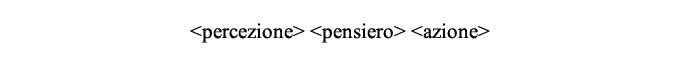 &lt; percezione &gt; &lt; pensiero &gt; &lt; azione &gt;